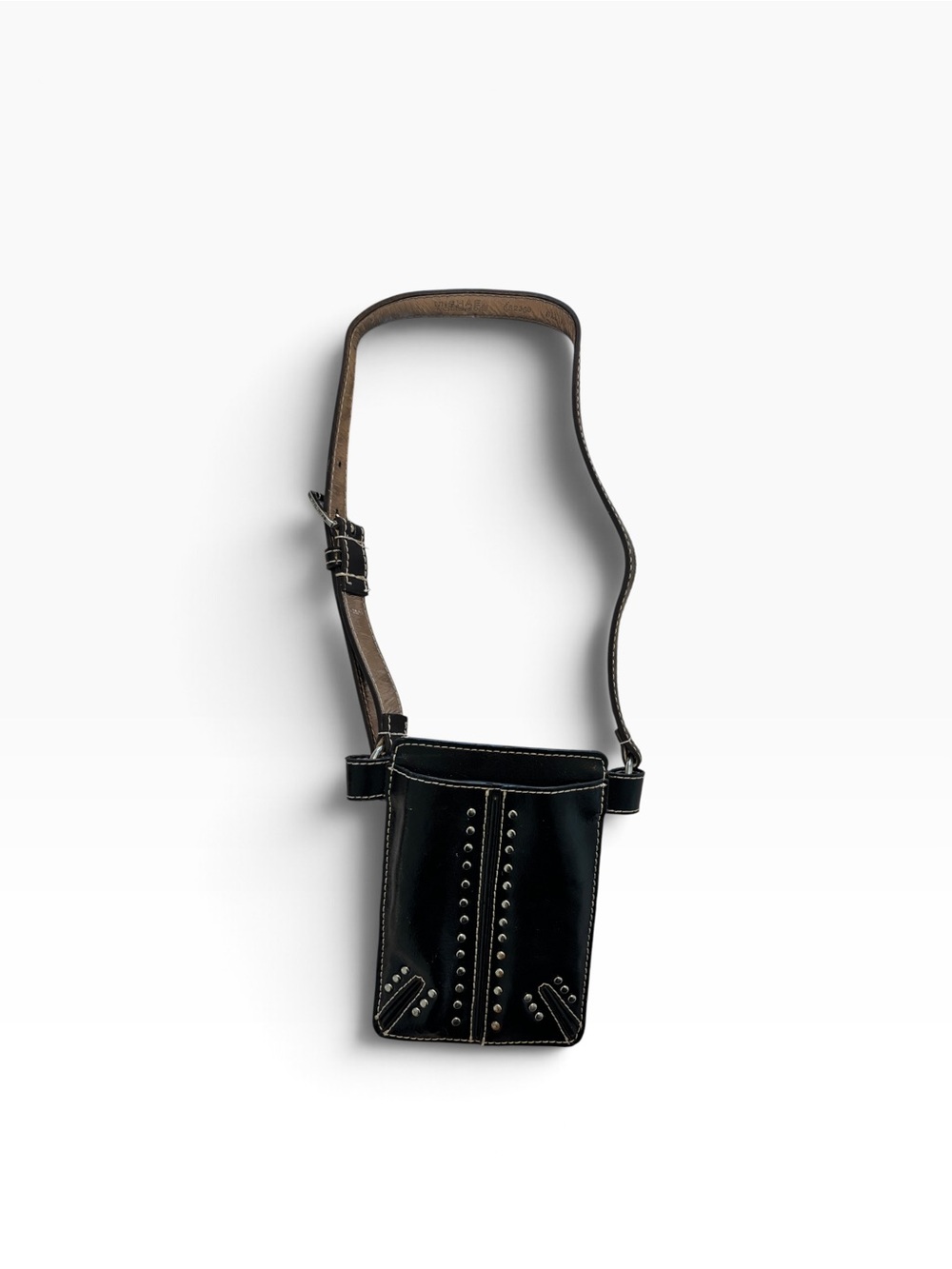 Black Studded Crossbody Bag - Women's Shoulder Bag